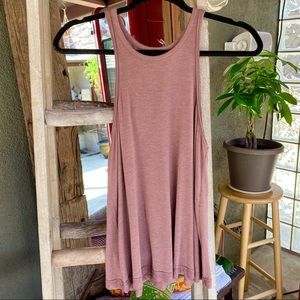 ✨DUSTY ROSE RELAXED SWING TUNIC TANK TOP XS